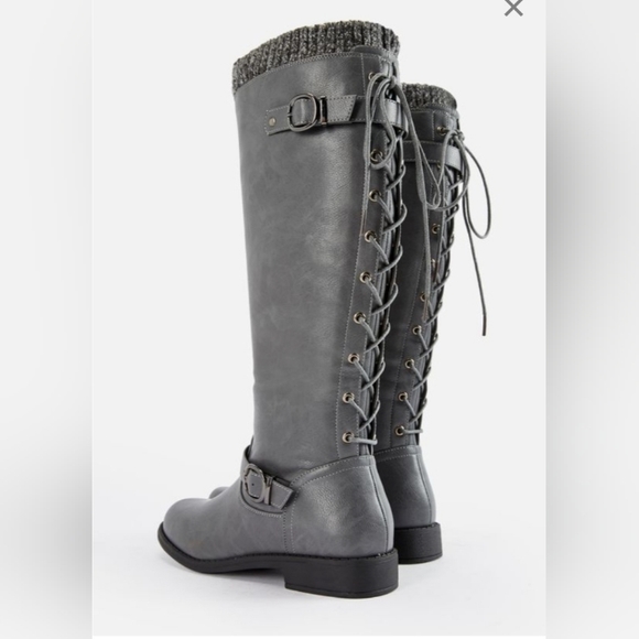 Aurelia Lace-Up Sweater-Cuff Boot MSRP $66.95 - Picture 2 of 9